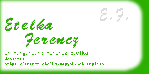 etelka ferencz business card